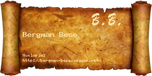 Bergman Bese névjegykártya